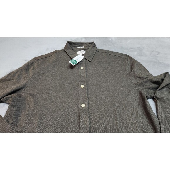 Julian & Mark Men's Large Olive Heavy Mix Twill Long Sleeve Shirt NWT - Picture 4 of 9